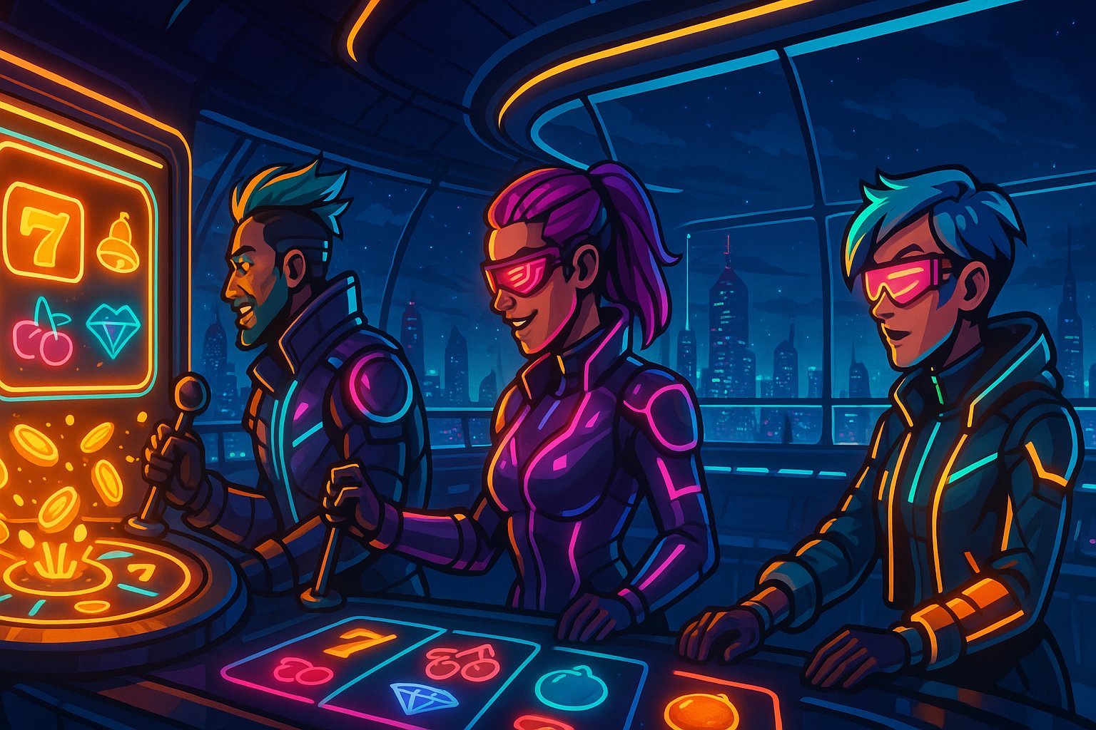 c66666 slots hero visual with glowing reels and deep blue interface